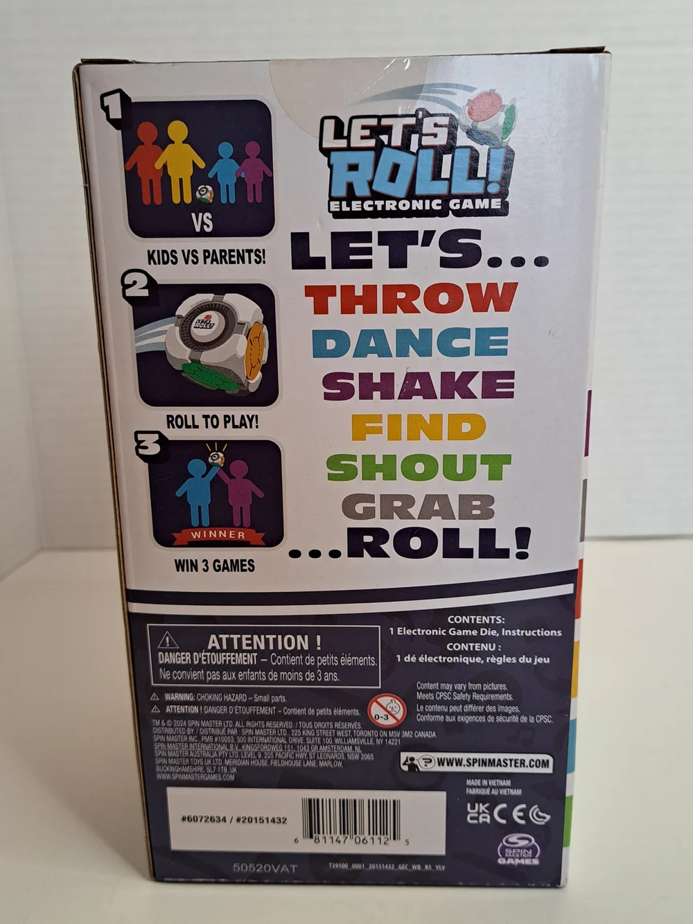 Spin Master Games, Beat the Parents: Let’s Roll! 6-in-1 Electronic Game Cube NEW